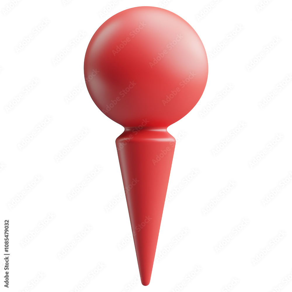 Poster 3d a red object with a pointed top isolated on transparent or white background, png