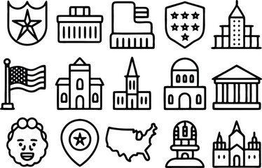 Fototapeta premium set of icons of the city