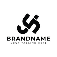 Fototapeta premium Letters JS or SJ Monogram Logo, suitable for any business with SJ or JS initials