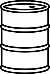 Metal barrel icon in linear style.
