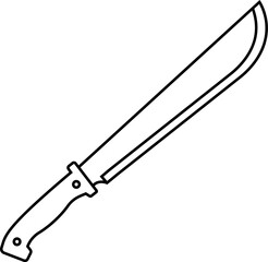Machete icon in linear style.