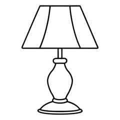 Obraz premium black and white illustration of a lamp. silhouette vector illustration