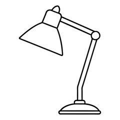 black and white illustration of a lamp. silhouette vector illustration