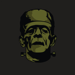  illustration vector graphic of head frankenstein mascot good for logo sport ,t-shirt ,logo