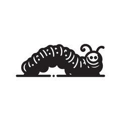 Design a Caterpillar crawling icon isolated on white background