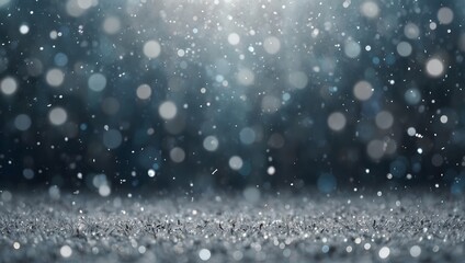 Fototapeta premium A dark gray background with many small, light gray circles, like falling snow.