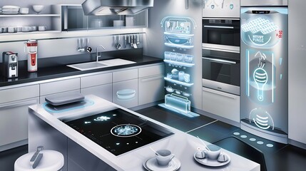 Smart Kitchen with Futuristic Appliances