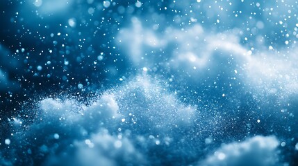 Obraz premium Abstract background of snow and falling snowflake particle bokeh blur