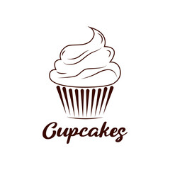 The cupcake icon. A simple cupcake icon for social media, apps, and web design. Vector illustration.