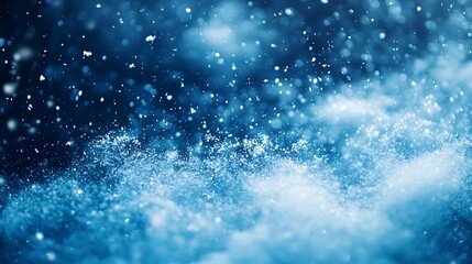 Obraz premium Abstract background of snow and falling snowflake particle bokeh blur