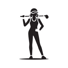minimal golf girl of a silhouette vector