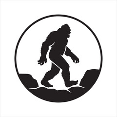 set of vector bigfoot silhouette