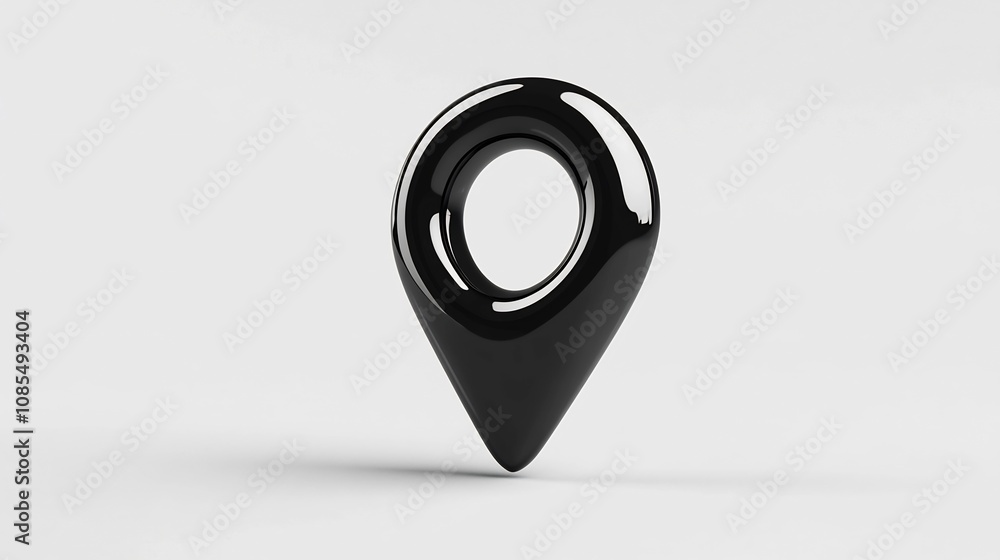Poster sleek and minimalistic 3d location pin icon with smooth curves