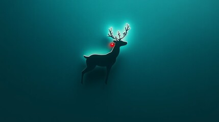 Glow-in-the-dark reindeer with neon antlers