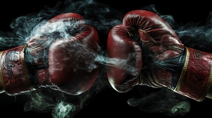 Boxing Gloves in Smoke