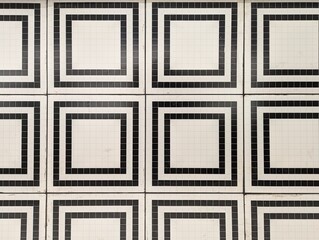 Black and White Geometric Pattern set of frames on wall