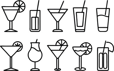 set of cocktails