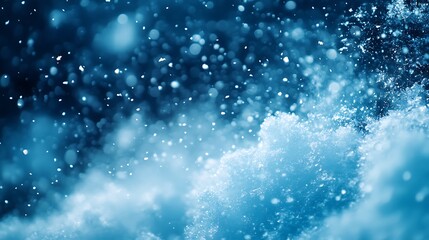 Obraz premium Abstract background of snow and falling snowflake particle bokeh blur