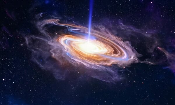 360 degree space background with nebula and stars, equirectangular projection, environment map. HDRI spherical panorama.