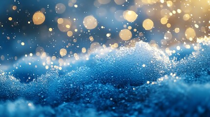 Obraz premium Abstract background of snow and falling snowflake particle bokeh blur