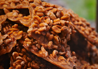 Candy with peanut, known as Pe de Moleque in Brazil. Sweet food of Festa Junina, a typical brazilian party.