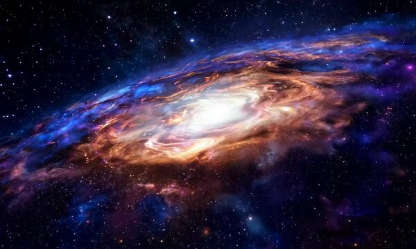 360 degree space background with nebula and stars, equirectangular projection, environment map. HDRI spherical panorama.