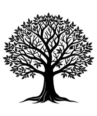 Obraz premium Black Silhouette Tree Vector. Forest Vector illustration