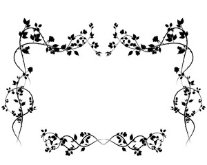 frame big with roses pattern decoration for vector