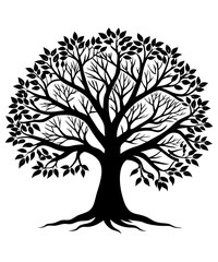 Fototapeta premium Black Silhouette Tree Vector. Forest Vector illustration