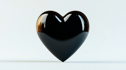 Smooth Monochrome Heart Symbol Icon in 3D