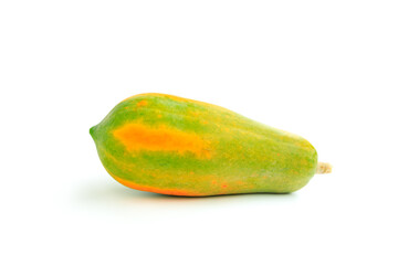 Ripe papaya fruit isolated on white background, Organic papaya, Ripe fruit