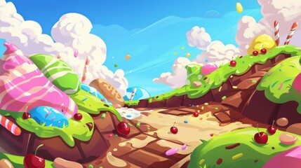 Obraz premium Candy Land Landscape