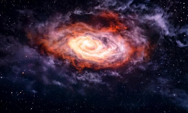 360 degree space background with nebula and stars, equirectangular projection, environment map. HDRI spherical panorama.