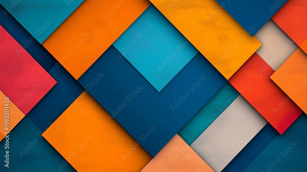 Poster abstract geometric pattern: a vibrant and eye-catching composition of overlapping squares in a color