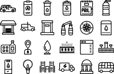 hotel icons set