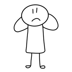 Hand drawn stickman line