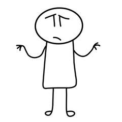 Hand drawn stickman line