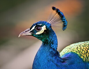 close up portrait of a majestic peacock
