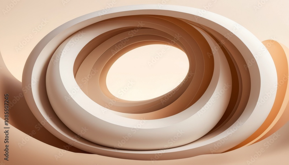 Poster smooth abstract composition with layered curves and soft neutral tones for modern design