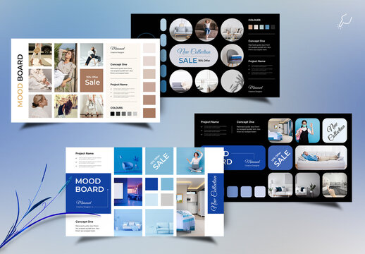 Collages & Moodboard Layout With Dark & Light Accents