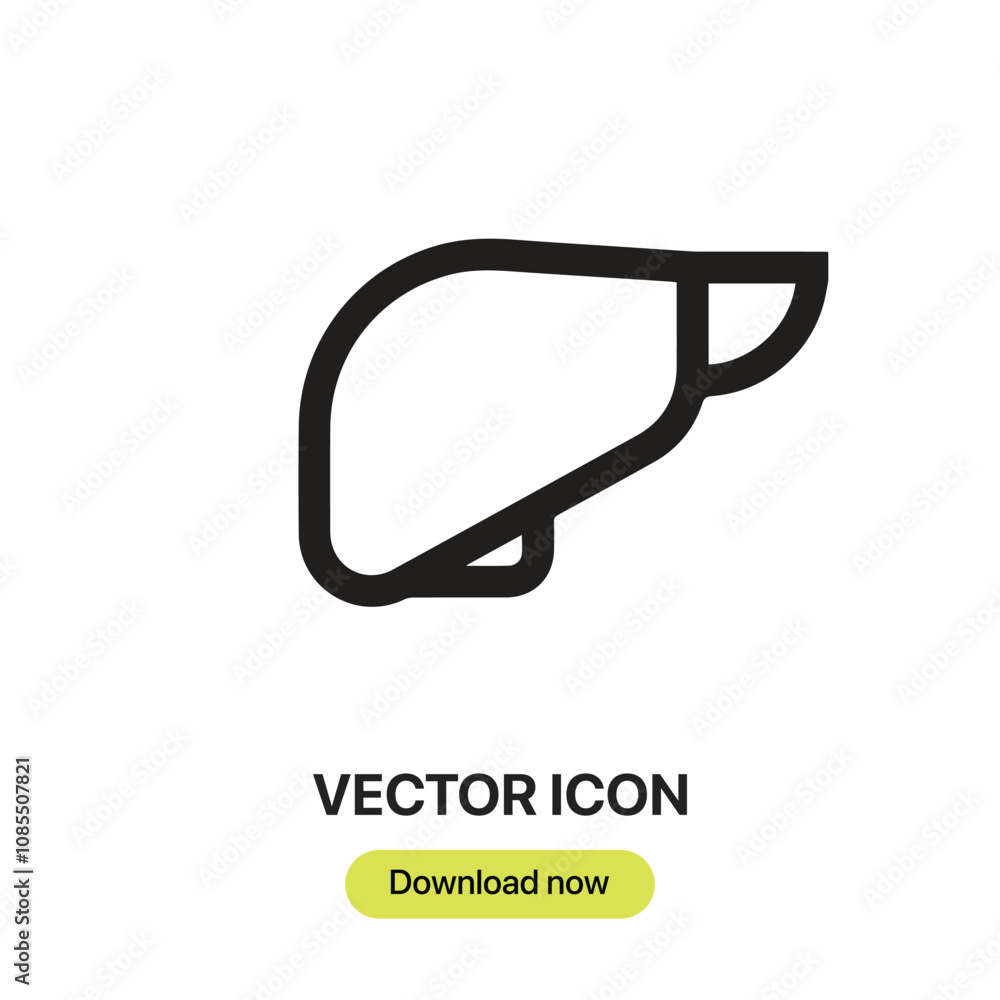 Poster Liver icon vector. Linear-style sign for mobile concept and web design. Liver symbol illustration. Pixel vector graphics - Vector.	