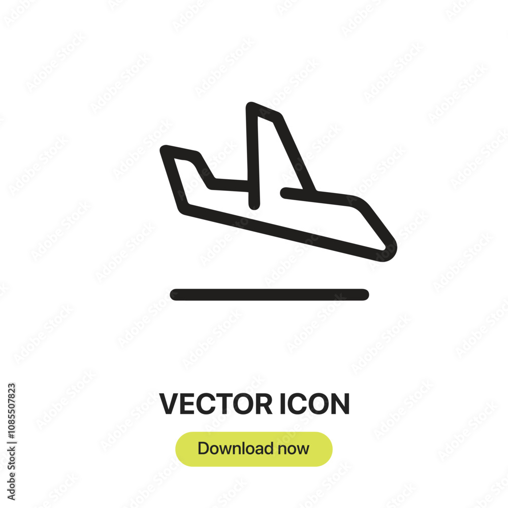 Poster arrival icon vector. linear-style sign for mobile concept and web design. arrival symbol illustratio