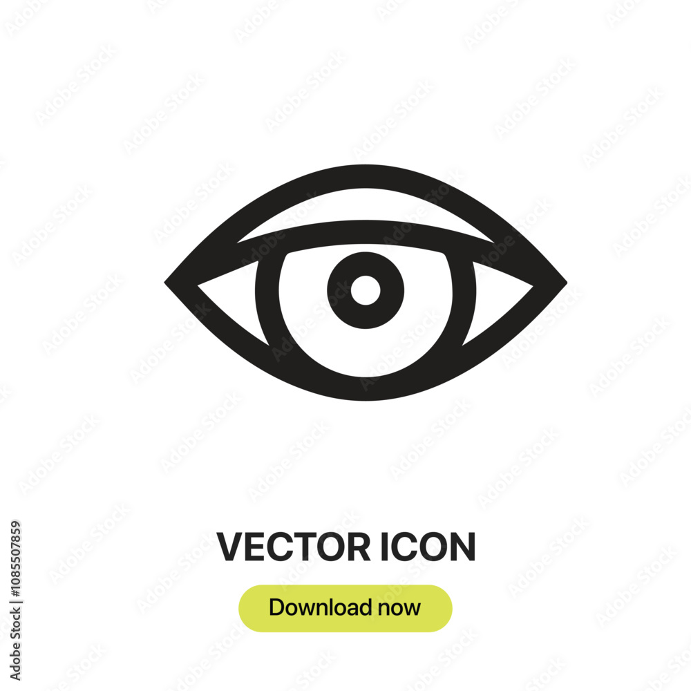 Poster eye icon vector. linear-style sign for mobile concept and web design. eye symbol illustration. pixel