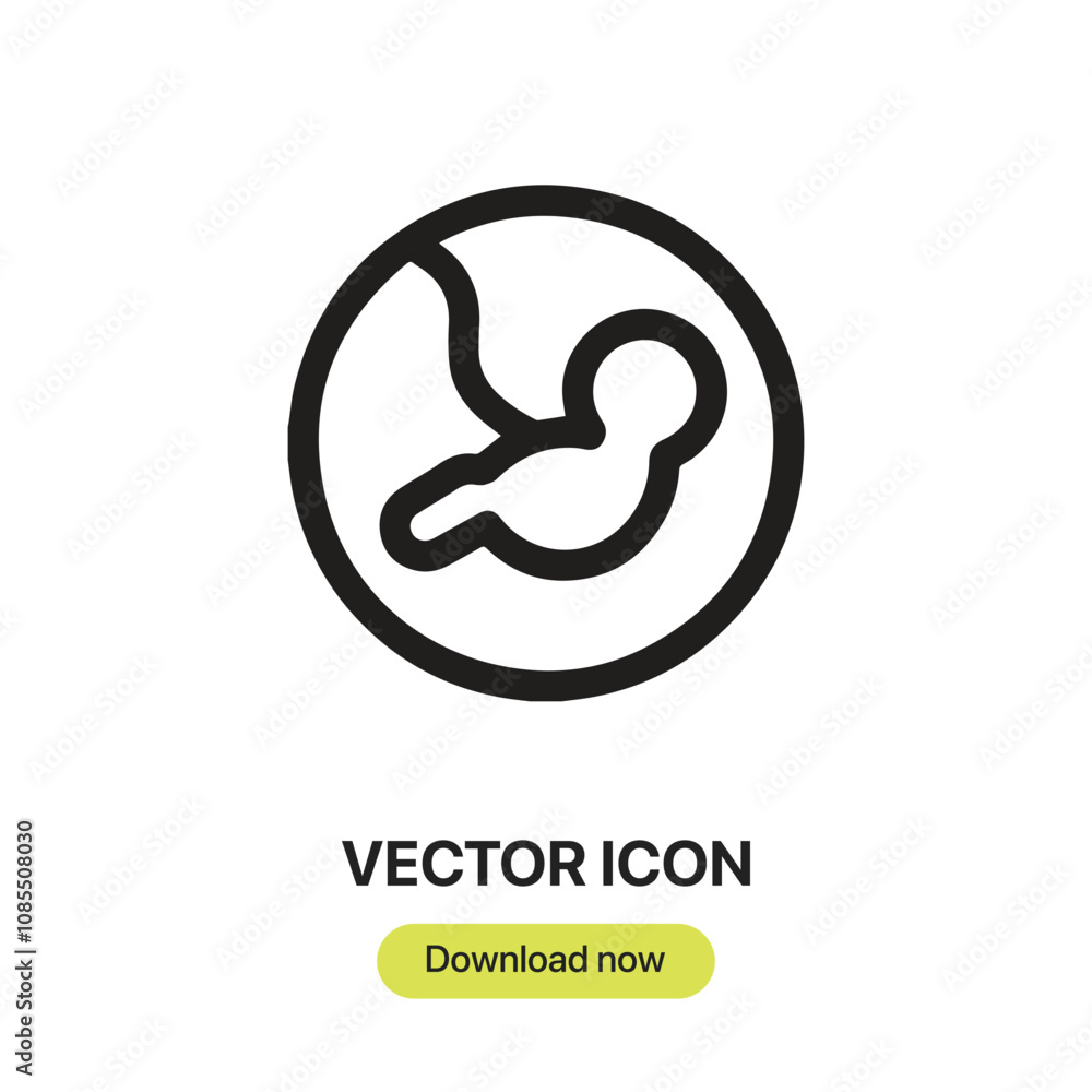 Poster fetus icon vector. linear-style sign for mobile concept and web design. fetus symbol illustration. p