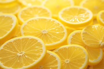 Juicy Lemon Slices Background  Citrus Fruit  Yellow  Refreshing  Healthy  Vitamin C  Summe