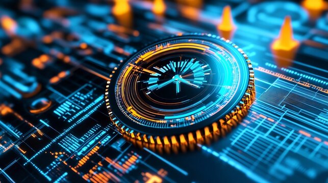 Digital ticker overlay with symbols of clean power and eco-friendly investments