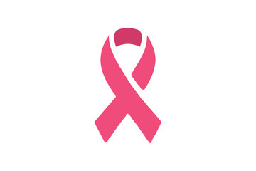 Breast cancer Awareness pink ribbon  vector silhouette isolated in white background