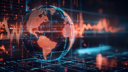 Holographic Globe Displaying Financial Fraud Alerts and Data Visualization