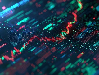 Illuminated Financial Chart on Digital Screen Exposing Fraud Patterns