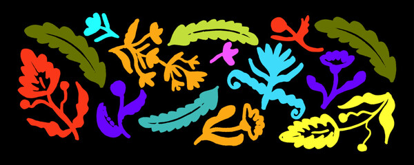  Spring flowers, hand drawn charcoal,  vector seamless pattern. Crayon  stroke texture. Natural floral repeated background for fabric design. Roses, peonies and chrysanthemums black silhouettes.